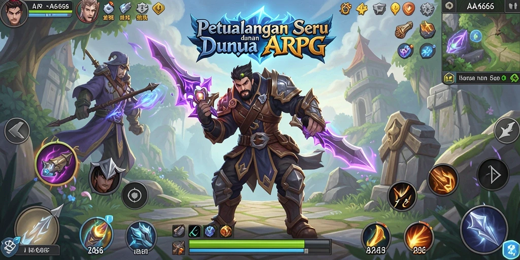 Tampilan menakjubkan dari gameplay ARPG AA666 yang penuh aksi.