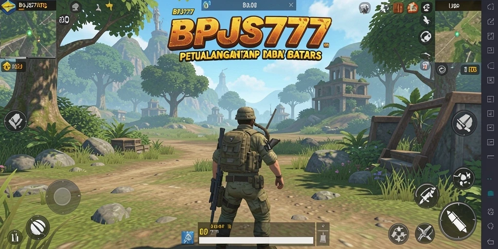Screenshot gameplay BPJS777 yang menampilkan pemandangan indah dunia terbuka.