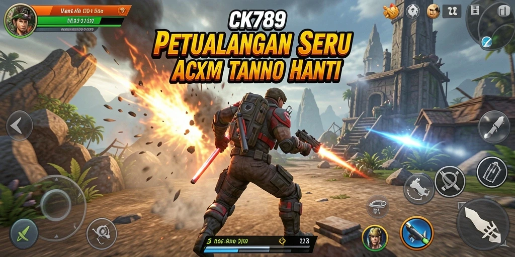 Screenshot permainan CK789 menampilkan aksi berkecepatan tinggi dalam pertempuran.