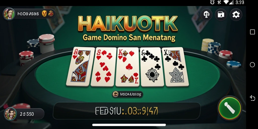 Tampilan gameplay HAIKUOTK yang seru dan menantang bagi pemain domino.