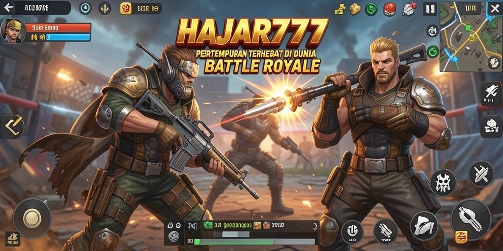 Tampilan mengesankan dari gameplay HAJAR777 Battle Royale.