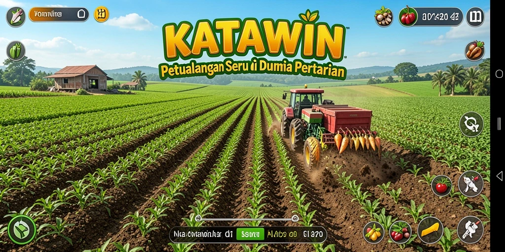 Screenshot gameplay KATAWIN menunjukkan petualangan seru bertani dan merawat tanaman.