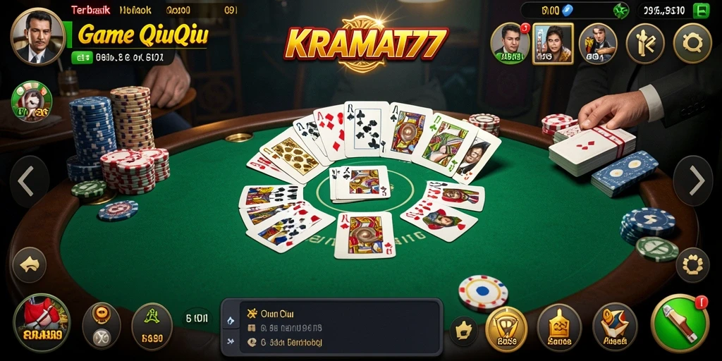Screenshot gameplay KRAMAT77 yang menampilkan aksi seru QiuQiu.