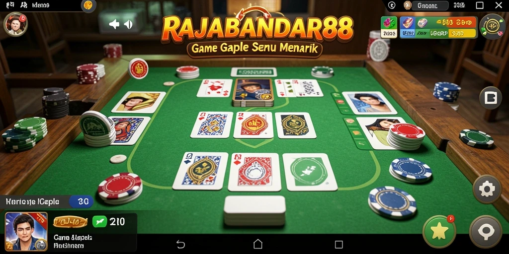 Tampilan gameplay RAJABANDAR88 yang menarik saat bermain Gaple.