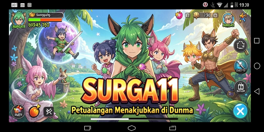 Gameplay SURGA11 menampilkan karakter anime yang dinamis dalam aksi epik.