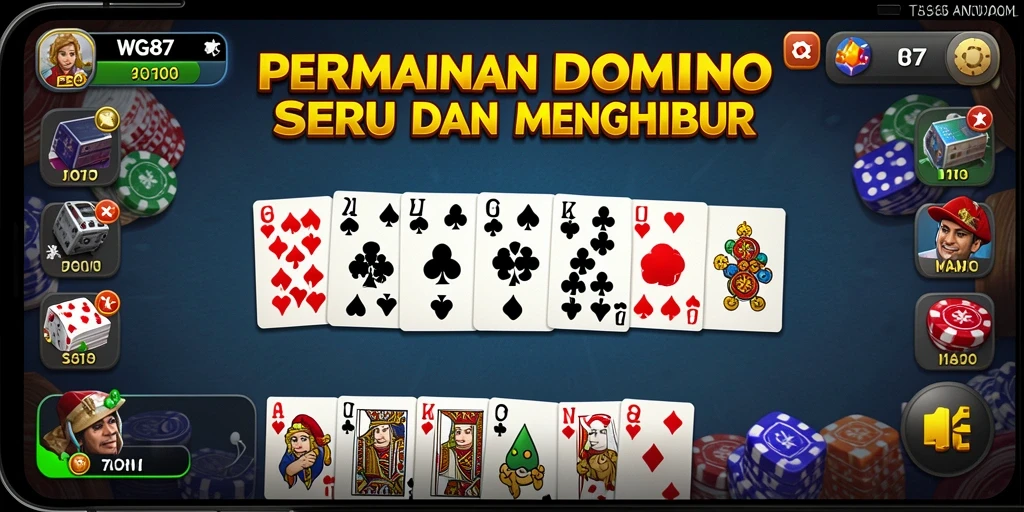 Tampilan gameplay seru dari WG87 yang membuat domino semakin menarik.