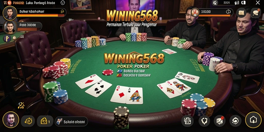 Screenshot gameplay WINNING568 yang menunjukkan aksi seru permainan Poker.