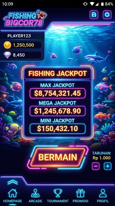 Antarmuka pengguna yang ramah di aplikasi bigcor78.
